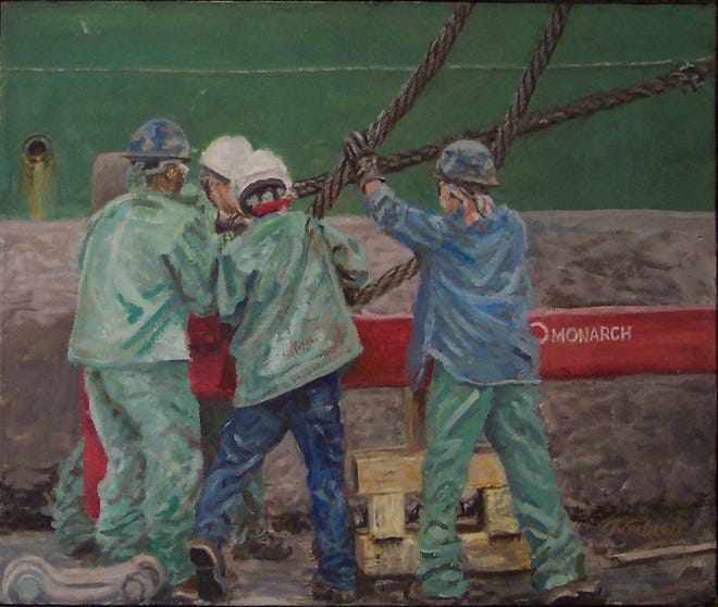 "Teamwork," oil on canvas by Tom Furey.