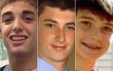 Shamus Digney, Cullen Keffer and Ryan Lesher, Council Rock South students, died in an automobile accident on Saturday. Facebook photos