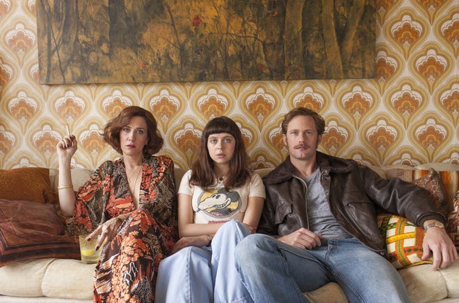From left, Kristen Wiig, Bel Powley and Alexander Skarsgard star in "The Diary of a Teenage Girl." The Associated Press