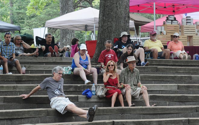 Jazz fans watch the Pinelands Jazz Festival Saturday at Camp Ockanickon in Medford.