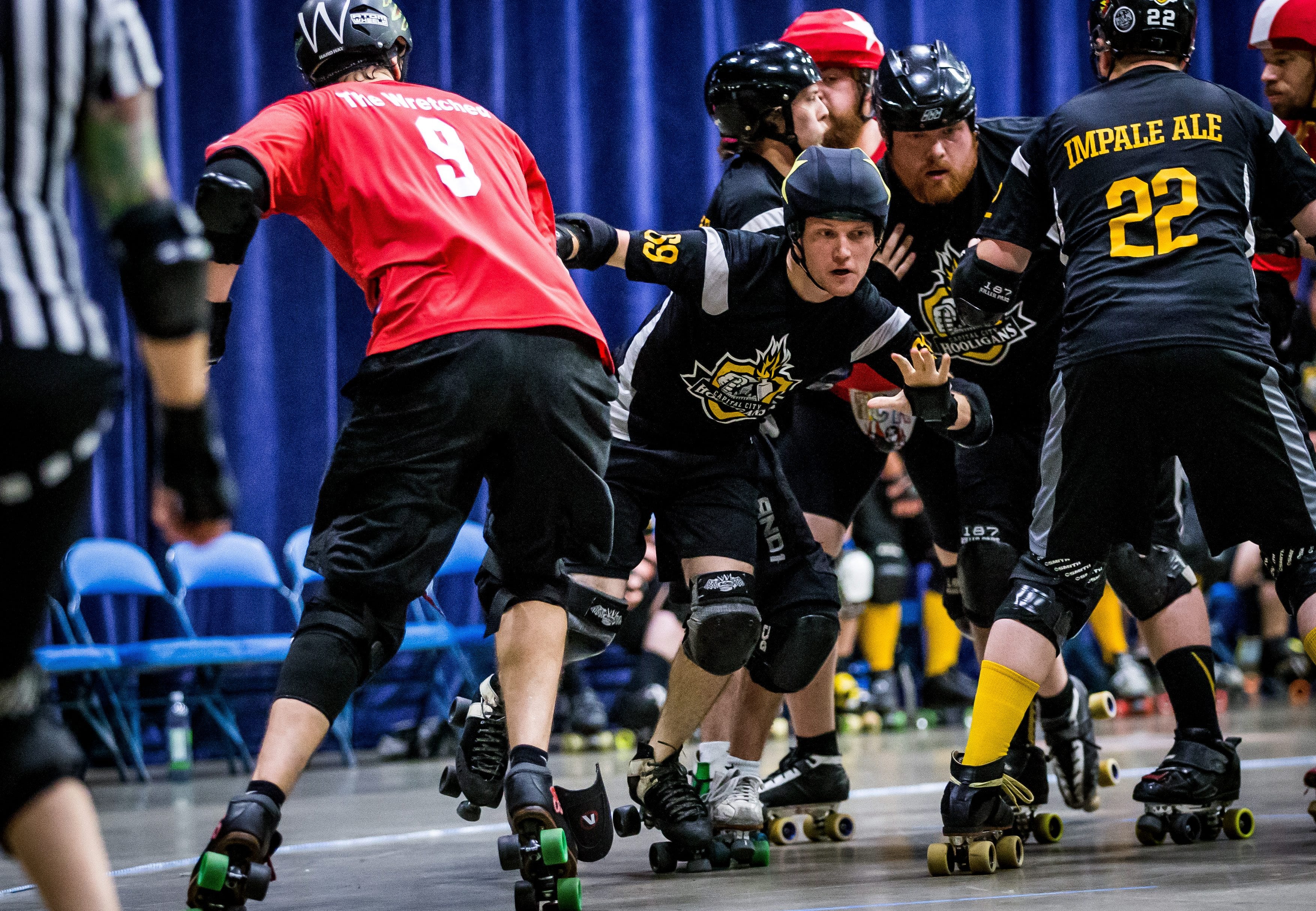 Men take turn at roller derby at PCCC event