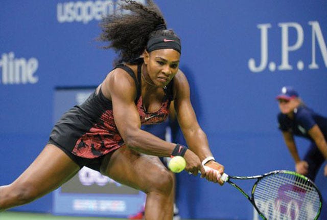 EASY WIN - Serena Williams won her first-round U.S. Open match in 12 minutes.