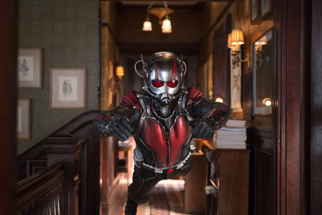 This photo provided by Disney shows Paul Rudd as Scott Lang/Ant-Man in a scene from Marvel's "Ant-Man." Photo courtesy of Marvel