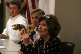 Beaufort County Councilwoman Cynthia Bensch speaks at a public forum in Bluffton in June.-Scott Thompson/Bluffton Today