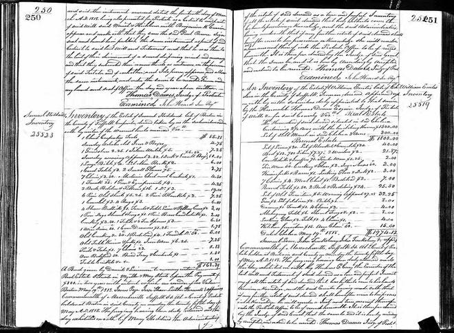 This undated public document from Massachusetts probate records provided by ancestry.com, shows a portion of Paul Revere's will. Massachusetts Probate Records/ancestry.com via AP
