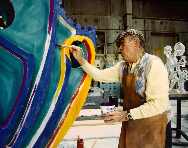 This photo of Anthony Quinn painting is part of the show "Anthony Quinn Transcending Roles: 100 Years, 100 Photograph Exhibit," at the University of Rhode Island Feinstein Providence Campus through Oct. 2.