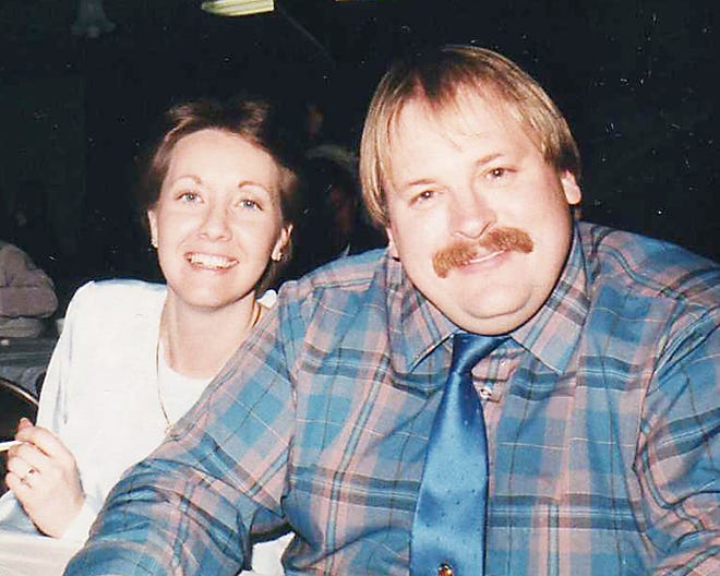 Telegram community editor Marge Furgason, left, is pictured at a co-worker's wedding with John Castle in the 1990s.