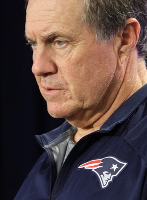 New England Patriots football head coach Bill Belichick can finally focus on football tonight against the Steelers. (AP Photo/Bill Sikes)