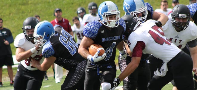 Becker junior Jacob Holmes rushed 17 times for 232 yards and 2 touchdowns. BECKER COLLEGE PHOTO