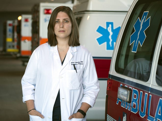 Dr. Alicia Lydecker is an emergency medicine physician at UMass Memorial Medical Center in Worcester. T&G Staff/Rick Cinclair