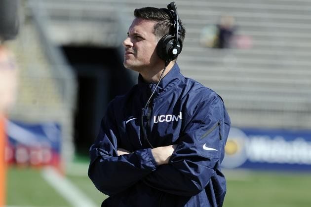 Bob Diaco is in his second season as Connecticut's coach, and he has guided the Huskies to a 2-0 start after they went 2-10 last season.