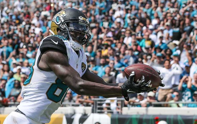 Gary McCullough For The Times-Union Jaguars receiver Allen Hurns said a shield protected his eyes from being gouged during a scramble after a fumble.