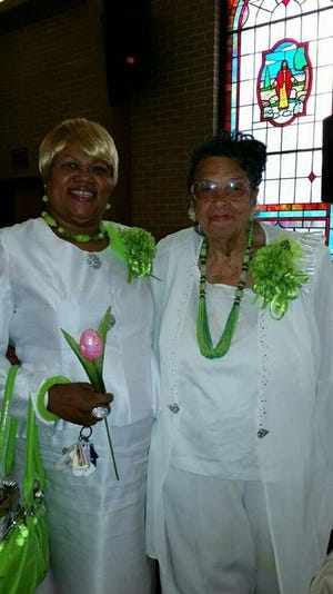 In this photo taken at Shiloh Baptist Church, Gardenia Wilson (left) and the late Vernesia Dillingham pose together on Easter Sunday this year.