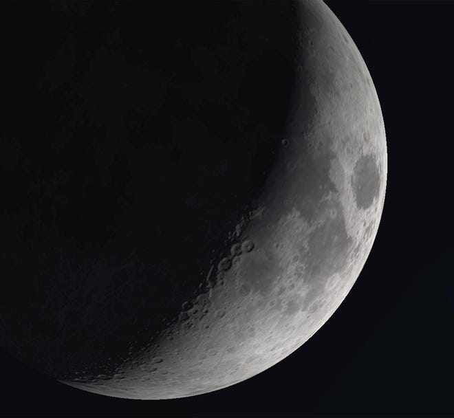 Tonight's moon will show the same phase as depicted in this computer generated image from the planetarium program "Stellarium".