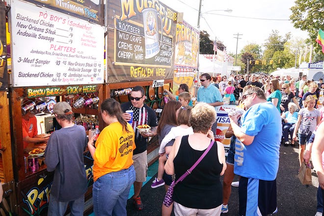 The food vendors row was packed with people Saturday at the Clinton Fall Festival.