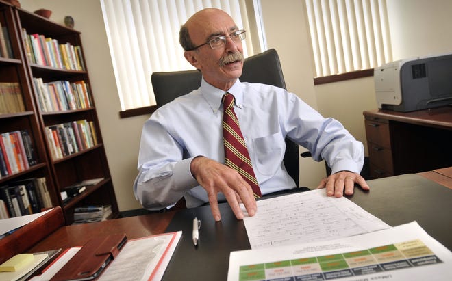 Bart Metzger, senior vice president and chief human resources officer for UMass Memorial Health Care, talks during an interview in his office in Worcester. T&G Staff/PAUL KAPTEYN