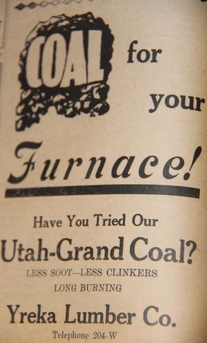 Coal ad from the January 31, 1929 edition of The Siskiyou News.