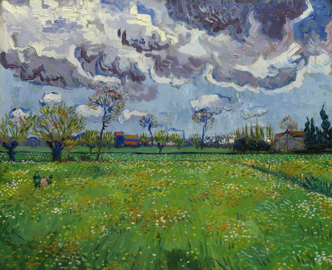 Vincent van Gogh's "Landscape Under a Stormy Sky," was painted in 1889, a year before his death. The Associated Press