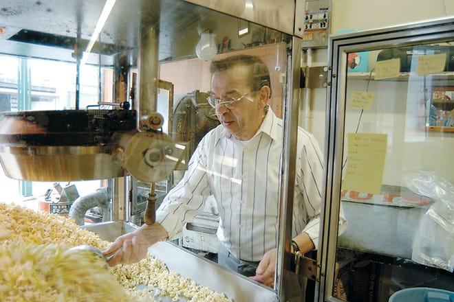 Chaloner & Co. owner Duane Flint said he pops more than two-and-a-half tons of popcorn each year.