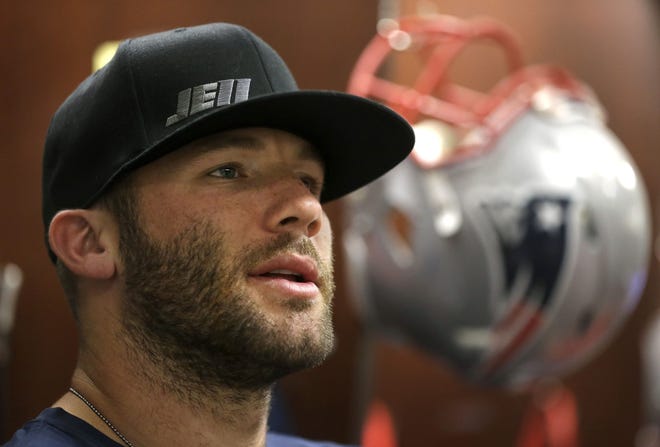 Patriots wide receiver Julian Edelman speaks with the media Wednesday at Gillette Stadium. The Associated Press
