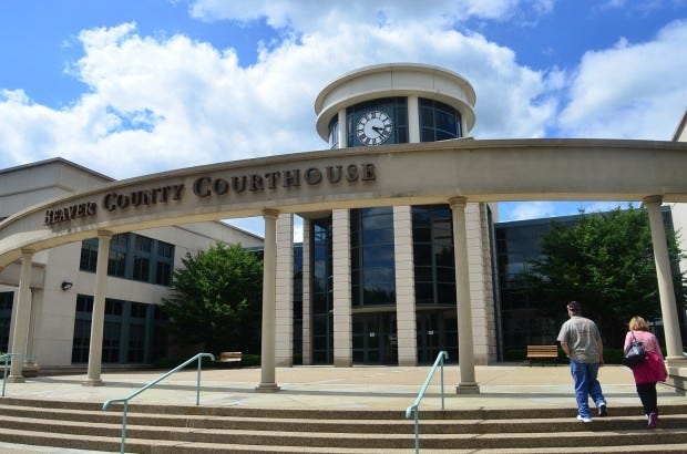 People walk into the Beaver County Courthouse in this July 2013 file photo. County commissioners have been considering a policy regarding media communications.
