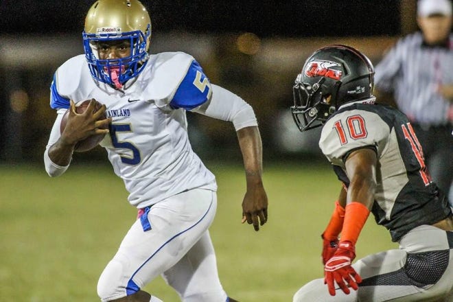 Mainland junior quarterback Denzel Houston enters his team's game against Dr. Phillips with 855 passing yards to go with 14 touchdowns and just two interceptions. Houston's ability to break down a defense wih his arm or legs often comes in handy for the Buccaneers when they need instant offense. Against Dr. Phillips, it could be a deciding factor in the game. NEWS-JOURNAL FILE