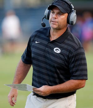 Guthrie head coach Kelly Beeby in 2015. After a tumultuous 2019 campaign, Beeby says the Bluejays are prepared for a successful 2020 season. [Doug Hoke, The Oklahoman]