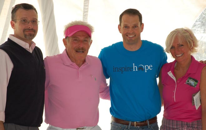 The Gerry Moors and Lucia Rein 6th Annual Memorial Golf Outing will be at Winding Hills Golf Course in Montgomery Oct. 11. From left are Al Rein, husband of Lucia, Dr. Israel Jacobowitz, major underwriter of the event, Deric Milligan, CEO and co-founder of Inheritance of Hope, and Maryalice Moors, daughter of the late Gerry Moors. Photo provided