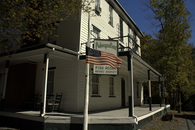 It's easy to see that the storied fishing clubhouse of Pohoqualine Fish Association, one of the oldest fishing clubs in the United States, was once a hotel. Although it is private property for club members, hikes organized by the Pocono Land Trust and Brodhead Watershed Association pass by the building. (Carol Cummings/For Pocono Record)