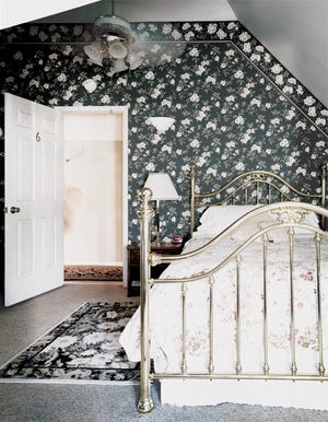 A guest room at Harrison House Bed and Breakfast