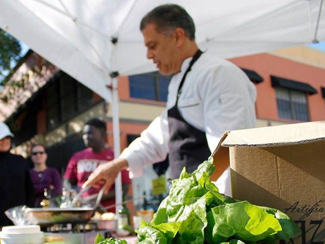 Chef Gaetano Cannata of Ortygia Restaurant leads “Healthy Cooking with Market Foods” sessions the third Saturday of each month, October through May, at the Bradenton Farmers' Market.