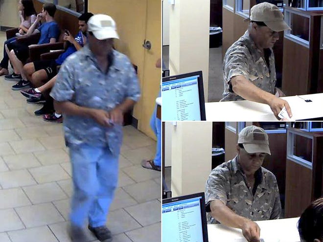 The Gainesville Police Department released these images of a bank robbery suspect at the Wells Fargo at 3505 Archer Road.