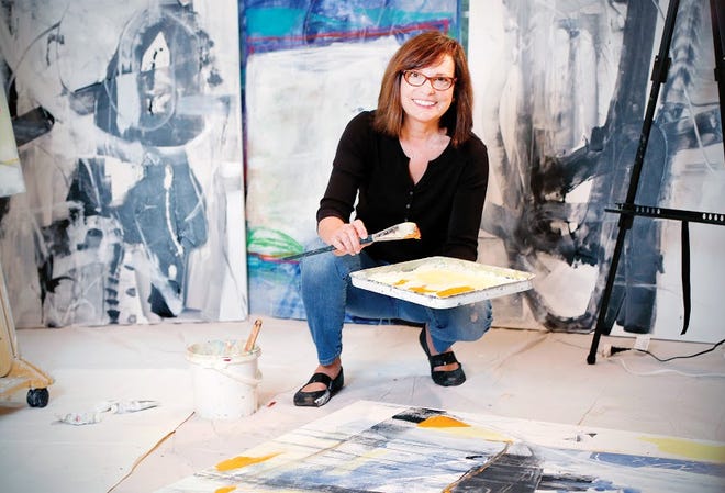 Artist Ande Lister in her home studio.