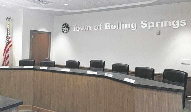 The meeting room inside the new Boiling Springs Town Hall and Police Department.