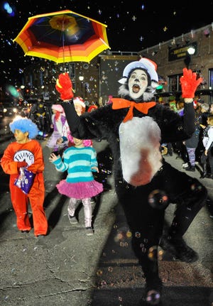 The Cat in the Hat is seen along Derby Street during the Haunted Happenings Parade in Salem on Thursday, Oct. 1, 2015. Wicked Local Staff Photo / David Sokol