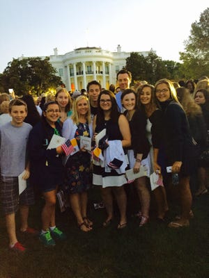 The students pose at The White House. COURTESY PHOTO