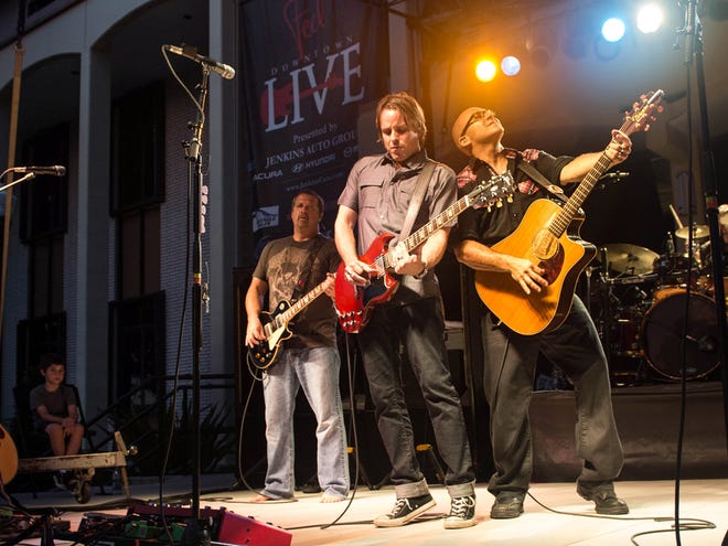 Sister Hazel, shown here playing downtown Ocala last year, will headline the inaugural Downtown Concert Series on Saturday in Gainesville.