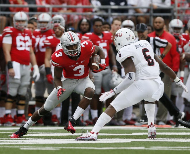 Wide receiver Michael Thomas of Ohio State should be a red-zone matchup problem for any defense because of his size, hands and body control.