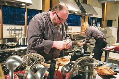 Submitted photo by Susan Magnano/Chopped - Heiner Aichem, executive chef at the Black Forest Inn in Stanhope, competes on the television show "Chopped" on Tuesday.