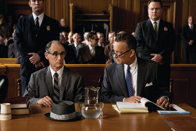 Tom Hanks is Brooklyn lawyer James Donovan and Mark Rylance is Rudolf Abel, a Soviet spy arrested in the U.S. in the dramatic thriller "Bridge of Spies", directed by Steven Spielberg. Photo credit: DreamWorks