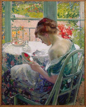 Richard Emil Miller (American, 1875-1943) La Toilette, c. 1914 Oil on canvas, 40 x 32 ½ in. (101.6 x 82.6 cm) The Columbus Museum, Georgia, Museum purchase made possible by Mrs. J. B. Knight, Jr., in memory of her husband