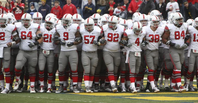 In 2009, in Ann Arbor, Mich., Ohio State took the field with a new look, including white helmets.