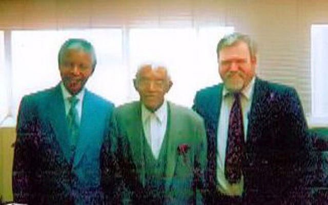 From left, Nelson Mandela, Edwin Mofutsanyana and Robert Edgar