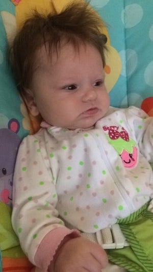 According to SMHC, local baby Sophie has the best "bedhead" around. She is the daughter of Stephanie Little and Alex Burnell, of Sanford. COURTESY PHOTO