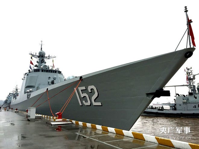 The Chinese guided missile destroyer Jinan.
