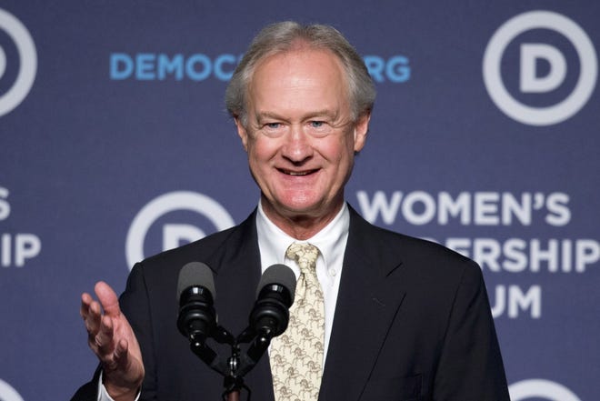 Former Rhode Island Gov. Lincoln Chafee announces his decision to end his presidential campaign in Washington on Friday. AP/Jacquelyn Martin