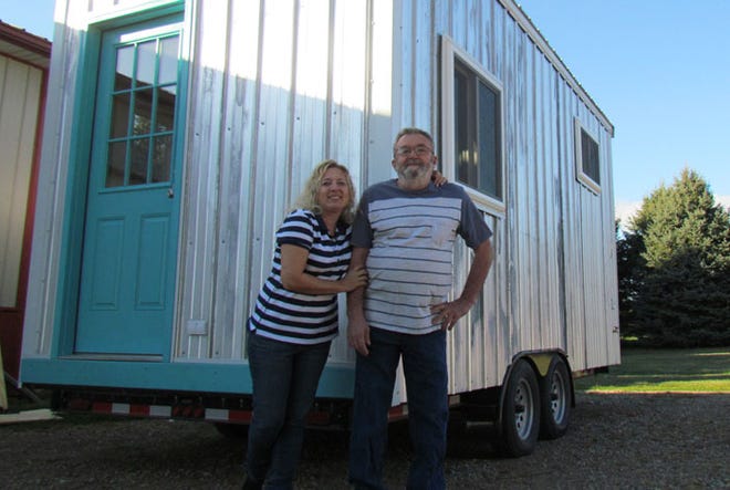 Lori Kline of Austin, Texas, and her father, Tom Kline of Mendon, built a tiny house on wheels.