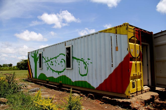 A shipping container retrofitted into a library by students of the Delran School District has made it to Uganda and has begun to serve the students of the African nation.