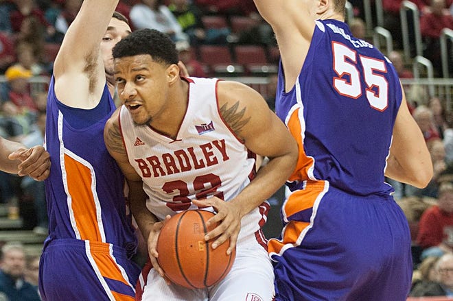 Bradley senior Mike Shaw, seen here in a game last season, has been forced to retire due to a chronic back injury.