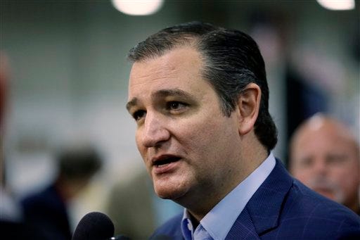 Republican presidential candidate Sen. Ted Cruz, R-Texas, addresses supporters at Kalamazoo Wings stadium in Kalamazoo, Michigan, on Oct. 5.
